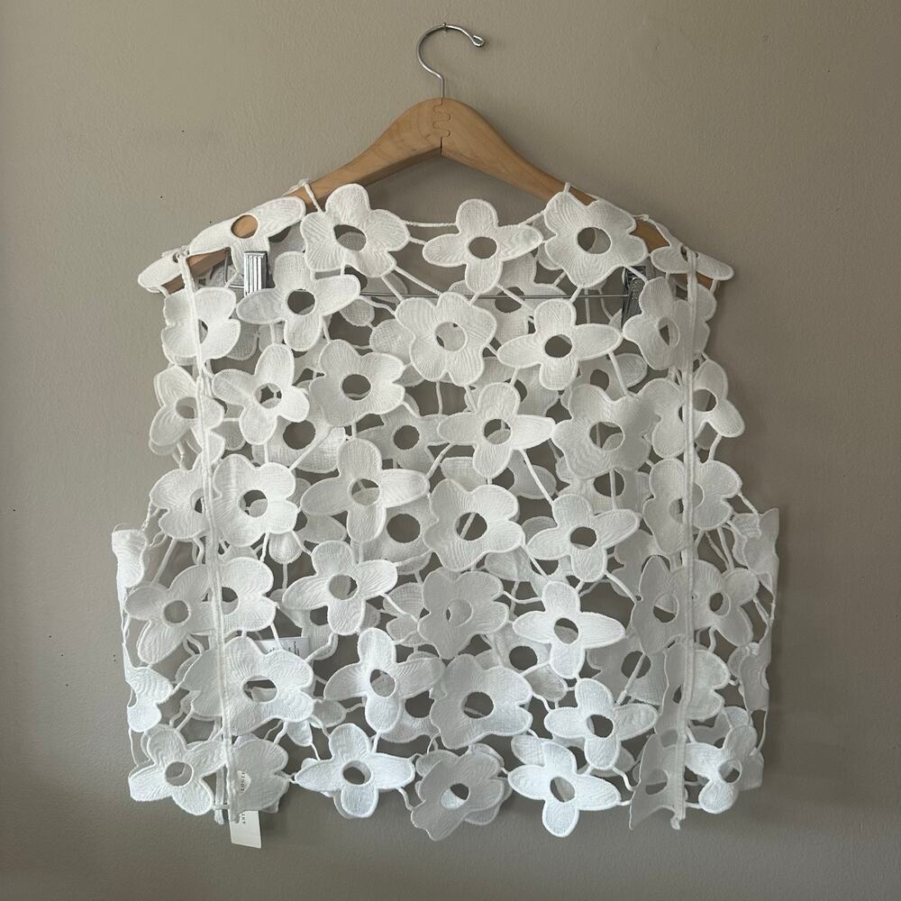 Anthropologie Maeve Maeve Floral Lace Vest OS NEW WITH TAGS - Picture 7 of 7